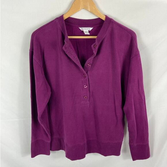 Athleta Balance Henley Sweatshirt Purple Size Small - Picture 3 of 7